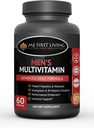 Me First Living Men's Daily Multivitamin/Multimineral mit Vitaminen A, C, E, D, B1, B2, B3, B6, B12, Magnesium, Biotin, Spirulina, Zink und mehr - 60 Multivitamine