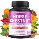 Horse Chestnut Capsules mit Rosskastanie, Butcher's Broom Root, Cayenne Pepper und mehr - 90 Kapseln für 3 Monate Versorgung