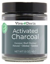 Viva Doria Virgin a activé la poudre de charbon de bois, dérivée de noix de coco, qualité alimentaire, 1,5 Oz de verre