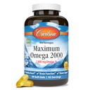 Carlson - Maximum Omega 2000, 2000 mg Omega-3s, Gesundes Herz, Gehirnfunktion & Vision Support, Zitrone, 90 weiche Gele