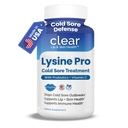Lysine Kalte Sore Behandlung für Lippen mit Pre-Probiotics & VIT C | 1 Monat Versorgung | Supercharged Lysine Kapseln mit Rhamnosus & Acidophilus für Kalte Sores Relief, Haut + Gut Gesundheit & Immununterstützung