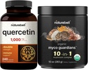 NatureBell Quercetin 1000mg Pro Servieren & 10 in 1 Pilzpulver, 10oz Bundle Pack | Ultra Strength Quercetin Supplement | Immune Booster & Gehirn Health Support