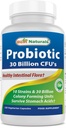 Meilleurs Probiotiques naturels 10 souches et 30 milliards CFU Flore intestinale, 120 Capsules de Veggie - Étagère Probiotique stable (4146365)