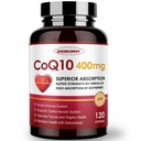 ZEBORA CoQ10-400mg-Softgels avec PQQQ, BioPerine et Omega-3, Coenzyme Q10 (Ubiquinone) Supplément pour haute absorption, puissant antioxydant, support coeur et production d'énergie, 120 portions