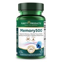 Purity Products Memory500 Bacopa monniera/Brahmi Elite Nootropic Complex - unterstützt Spitzenkognitive Leistung*, Erhöhte Lerngeschwindigkeit* und Gesunde Erinnerung & Recall* - 30 Vegetarische Caps