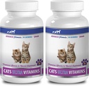 Vitamine für Katzen Immunsystem - Ultra Vitamine für Katzen - Gesunde Mineralien und Vitamine Formel - Käse - Katze Calcium Supplement - 2 Flaschen (180 Bäume)