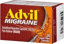 Advil Mal de migraine soulagement, Ibuprofène solubilisé 200mg, 20 Compte, Capsules remplies de liquide, puissant soulagement de la migraine