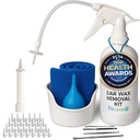 Outil de suppression de la cire d'oreille par Tilcare - Système d'irrigation d'oreilles pour adultes et enfants - Kit de nettoyage d'oreilles parfait - Comprend bassin, seringue, kit de Curette, serviette et 30 conseils jetables