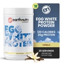 EarthNutri - Eiweiß-Pulver-Ergänzung für Pre, Intra oder Post Workout, 26g Protein pro Servierung, unterstützt Muskelkraft und Erholung, keine künstlichen Additive - Vanille 20 Servierungen (640g)