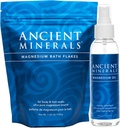 Ancient Minerals Magnesium Bath Flakes and Magnesium Oil Spray Bundle - Pure Genuine Zechstein Chloride