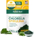 Sunlit Best USDA poudre de spiruline de Chlorella biologique - 100% Source brute et végétalienne de protéines et de chlorophylle