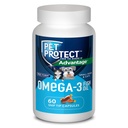 Pet Protect Cat & Small Dog Omega-3 Supplement, proprietäre freie Form Blend, unterstützt eine normale Entzündungsreaktion, Snip-Tip Kapseln (60 Count)