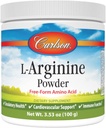 Carlson - Poudre de L-Arginine, acide amino de forme libre, santé circulatoire, 3,53 oz (100 g)