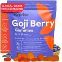Reprise Goji Berry Superfood Gummies - All-Natural Antioxidans, Verdauung, 240 mg Full-Potency, Low-Sugar, Vegan, 45 Blueberry Flavored Gummies