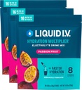 Liquid I.V.® Hydration Multiplier - Passion Fruit | Electrolyte Powder Drink Mix | 3 Pack (48 Servings)