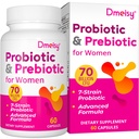 Probiotiques vaginaux, 70 milliards d'UFC Probiotiques pour femmes, 13-en-1 femmes Probiotiques et prébiotiques organiques pour vaginal, urinaire, pH équilibre, immunitaire, intestin et digestif, santé blottie - 2 mois d'approvisionnement