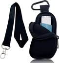 Holder Neoprene Travel Case for Asthma Inhaler, Handy Mini Bag for Inhaler for All Ages, Inhaler Not Included (Black)