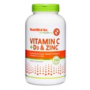 NutriBiotic – Vitamin C + Vitamin D3 & Zink, 250 Kapseln | Potent, umfassende Immununterstützung | Essential & Antioxidant Daily Supplement | Gluten & GVO-frei