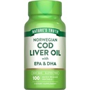 Nature's Truth Norwegian Cod Foie Huile de 100 softgels avec EPA & DHA.