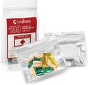 100 Pack Mylar Smell Proof XL Medicine Bags - Ziplock Accessory Bags mit doppeltem Tipp Perm. Marker; Pill Pack Baggies für Medizin, Schmuck, Hardware; Zipper Sealed Pill Pouches (3.5 x 2.5", Silber)