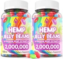 HempTotal (2 Packs) Hanf Jelly Bohnen für Stress 2,000,000 Premium Hanf Ergänzung Schlaf zu verbessern, Boost Mood - 300 Cts