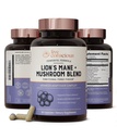 Live Conscious Lions Mane Mushroom Supplement Capsules for Brain Support w/Lion's Mane, Cordyceps, Reishi, and Turkey Tail Mushrooms - Cognitive Memory Supplement for Brain