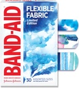 Bande-Aid marque flexible tissu Bandes adhésives, confortable protection flexible et soin de la plaie pour les découpes et les scraps mineurs, bande de premiers soins avec un design de couleur d'eau, tailles assorties, 30 ct