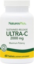 NaturesPlus Ultra-C 2000 mg - 60 Tabletten - Vitamin C mit Rose Hips - Immun- & Antioxidans-Unterstützung - Vegetarisch, Glutenfrei - 60 Servietten