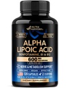 Alpha Acide lipoïque 600mg - Supplément ALA Antioxydant pour le Nerve, l'énergie et le métabolisme Support - Extra Force avec Benfotiamine, B1 & B12 - Laboratoire testé, non-OGM et végétalien - 120 capsules, 2 mois d'approvisionnement