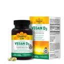 Country Life Vegan D3 5000 IU – Plant-Derived Vitamin D3 von Lichen – High Potency Immune & Bone Support – Certified Vegan, Glutenfrei, Non-GMO – 60 Softgels