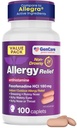 GenCare Allergy Relief Pills - Fexofenadine 180mg 24 heures Non-Drowsy Allergy Medicine Antihistamine, Comparer à Allegra 24 heures Non-Drowsy Pills pour les yeux démangeaisons, nez runny, ruches (100 comte)