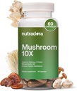 Pilzergänzung -10 Pilze Mischung, Reishi, Lions Mane, Cordyceps, Chaga, Türkei Tail, Maitake, Shiitake, Chaga, Nootropic Complex