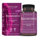 Réserve Beauté, Resvératrol 250 mg, Supplément antioxydant pour la santé cardiaque et cellulaire, soutient le vieillissement en santé et le système immunitaire, Paléo, Keto, 30 capsules