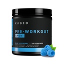 Poudre de pré-entraînement Kaged Sport pour hommes et femmes, Blue Razz, Certifié Sport, 188mg Caféine, Supplément à l'oxyde nitrique, Beta Alanine pour l'énergie, l'haltérophilie, Cardio Endurance & Force, 20 portions