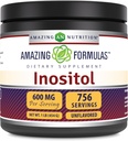Formules étonnantes Supplément en poudre d'inositol $ 600 Mg par portion $ 1 Lb (454 Grams) $ Non-GMO $ Sans gluten $ Fabriqué aux États-Unis