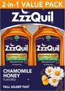 ZzzQuil Liquid Sleep Aid, Soothing Sleep, Diphenhydramine 50mg HCl, Chamomile Honey Flavored, Nighttime Sleep Aid Liquid, Sleep Aids for Adults, 2 Pack, 24 FL OZ