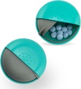 Organisateur de pilules de voyage rondes - Petite boîte à pilules portable pour la purée - Conteneur de médicaments compact, étanche pour les pilules, vitamines, huile de poisson, suppléments - sans BPA, conception durable, 2,75" (bleu)