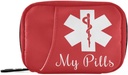 Pill Organizer Medical Sign Pill Box 7 Day Pill Case Bag Travel Pill Organizer Bag avec zipper Portable Weekly Case Taille compacte pour le support de supplément de vitamine
