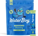 Waterboy Weekend Recovery (en anglais seulement) 3 200mg Electrolyte Powder Packets (en anglais seulement) Ginger + L-Theanine + Vitamines (en anglais seulement) Pas de sucre, tout naturel, sans gluten (en anglais seulement) 24 Mélanges de bâtons de boisson (Lémon Lime)