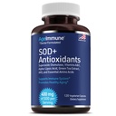 SOD Antioxydants Complexe Supplément Vieillissement en santé - 400mg de Superoxyde Dismutase - Alpha Acides lipoïques - Extrait de thé vert - L-Arginine - Lysine - AKG - Vitamines A et E pour immunosupport-120 Capsules