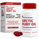 Arctic Ruby Oil 1000mg – Supplément Oméga 3 pour les femmes et les hommes avec EPA, DHA et Astaxanthin 2mg - Fish & Krill Oil Alternative – 60 Softgels (1 Pack)