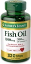 Huile de poisson de la nature softgels 1200 mg, 320 Nombre