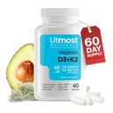 Vitamin D3 (5000iu) with K2 (100mcg) in one Capsule for Maximum Bioavailability - Helps Calcium go to Your Bones and Teeth, not Hardening in Your Arteries. Enhances Calcium Absorption.