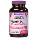 Bluebonnet Nutrition Terre Vitamine douce D3 5000 UI Comprimés à croquer, aides à la croissance musculaire et squelettique, non OGM, sans gluten et sans soja et sans lait, casher, framboise, blanc, 90 comte