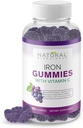 Eisengummis mit Vitamin C - Kaubare Eisenergänzung für Erwachsene & Kinder, Eisenmangel Anämie, Rote Blutzellenunterstützung, Energie, Immunfunktion, Gehirngesundheit, Max Absorption, 60 Vegangummis