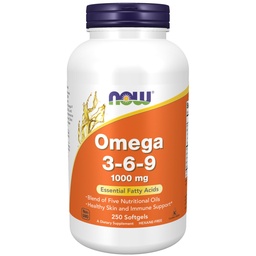 JETZT Nahrungsergänzungsmittel, Omega 3-6-9 1000 mg mit einer Mischung aus Flax Seed, Evening Primrose, Canola, Black Currant und Kürbis Öle, 250 Softgels