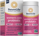 Renouveler la vie Capsules probiotiques pour femmes, soutient l'équilibre du pH pour les femmes, la santé vaginale, urinaire, digestive et immunitaire, L. Rhamnosus GG, laiterie, soja et sans gluten, 90 milliards CFU - 30 Ct