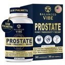 Supplément équilibré de support de la prostate Vibe pour les hommes Formule biologique à base de plantes avec Saw Palmetto, Pygeum et Beta-Sitosterol