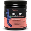 LÉGION Pulse Pre Workout Supplément - Tous les naturels oxyde nitrique pré-entraînement boisson pour stimuler l'énergie, sans créatine, naturellement sucré, Beta Alanine, Citrulline, Alpha GPC (Caffeine Blue Razz)