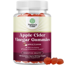 ACV Gommies de vinaigre de cidre de pomme - supplément d'énergie naturelle ACV avec la mère pour nettoyer le corps Immune Support et santé Gut avec vitamine B12 et racine de betterave - 120 Compte